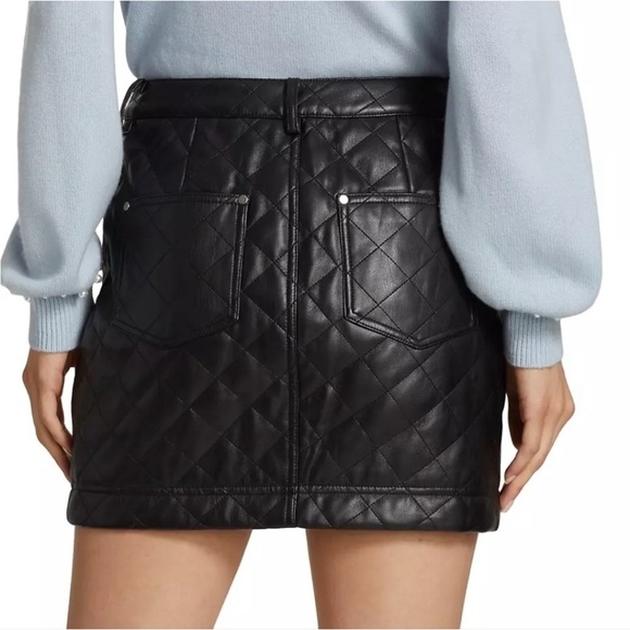 Cami NYC Black “Macy” Quilted Faux Leather Mini Skirt Size 2 New Without Tags! - Picture 3 of 10